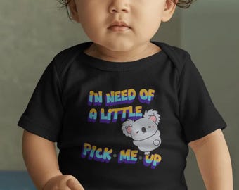 In Need of a Little Pick-Me-Up Funny Baby Onesie with Koala Graphic | Baby Bodysuit