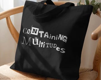 Containing Multitudes Tote Bag | Walt Whitman Quote, Literary Canvas