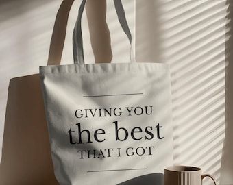 Anita Baker Lyric Tote Bag | Vintage Cotton Canvas Grocery Bag