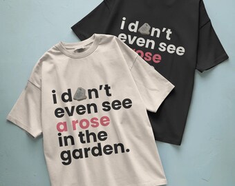 Maglietta con scritta divertente "Moira's Roses Garden Schitt's Creek" / Tipografia minimalista / Catherine O'Hara