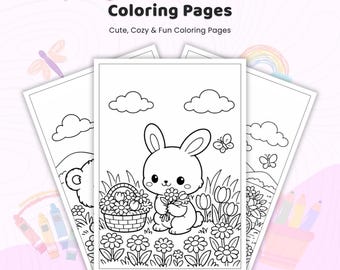 35+ Spring Meadow Adventures Coloring Pages, Spring Animals Sheets, Nature Field Activity, Meadow Flowers Art, Printable Spring PDF