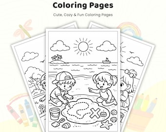 40+ Summer Fun Adventures Coloring Pages, Kids Summer Activities, Beach Vacation Sheets, Outdoor Holiday Fun, Printable Coloring Sheets PDF
