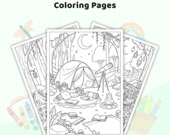 35+ Enchanted Forest Coloring Pages, Magical and Whimsical Coloring Book, Detailed Fantasy Book, Printable Fantasy Coloring Sheets PDF