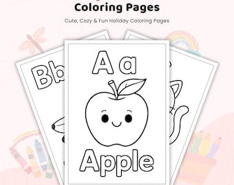 Dibujos para colorear del abecedario para niños, hojas del alfabeto para preescolar (PDF imprimible)