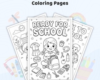 Más de 35 páginas para colorear de regreso a clases, hojas para el primer día de clases, libro de actividades para el aula, páginas de aprendizaje para niños, hojas para colorear escolares en PDF.
