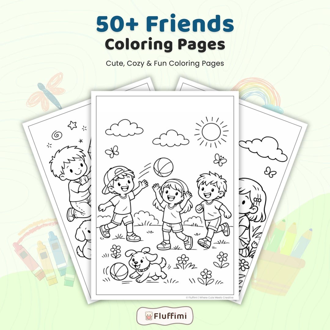 50+ Kids Friendship Coloring Pages, Printable Activity Book (PDF ...