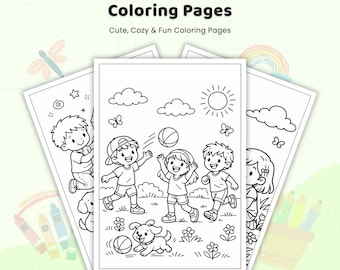 50+ Friends Coloring Pages, Kids Friendship Book, Best Friends Sheets, Children Playing Together Pages, Printable Friends Coloring Pages