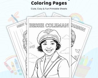 25+ Inspiring Women Coloring Pages, Famous Women in History, Women Role Models Coloring Book, Strong Girls Coloring Sheets, Printable PDF