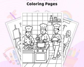 20+ Worker Coloring Pages, Community and Construction Worker Coloring Sheets, Social Worker Printable Coloring Book, Instant Download