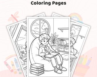 35+ Cute Study Coloring Pages, Kids Learning Activities, Classroom Education, School Activity Sheets, Printable Coloring Sheets PDF