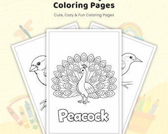50+ Birds Coloring Pages, Cute Bird Coloring Book, Animal Bird Coloring Pages, Easy Bird Coloring Sheets, Printable Bird Coloring Book PDF