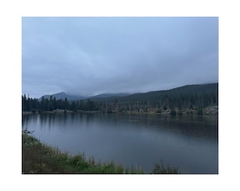 Misty Mountain Lake Rolled Poster | Foggy Forest Lake Landscape