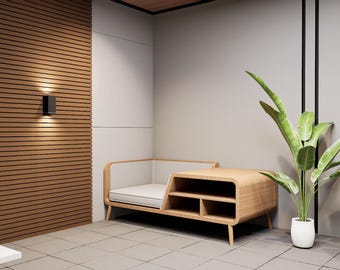 Modern Wooden Daybed with Storage – Blueprint Design