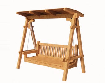 Wooden Garden Swing with Canopy – Blueprint & Design Package