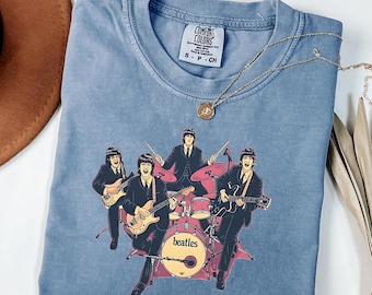 The Beatles Shirt Vintage Style, Retro Rock Band Tee, 90s Music Fan Gift, Beatles Band T Shirt, Classic Rock Lover Gift for Women