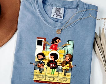 The Beatles Cartoon Shirt, The Beatles Gift, Gift for The Beatles Lover, Rock And Roll T-Shirt, Music Lover Gift, The Beatles Merch Shirts