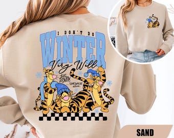 Disney Tigger 2-Sided Sweatshirt, Winnie The Pooh Shirt, Pooh Tigger Winter Sweater, Disneyland Family Vacation Gift, Womens Winter Shirt