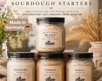 Ancient Grain Sourdough Starter | Choose Heritage Blend, Einkorn, Emmer or Spelt | Active or Dried | Made in Germany