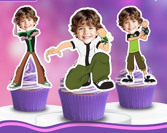Personalized Face Ben 10 Cupcake & Cake Toppers | Custom Face Birthday Decor (Digital Download)