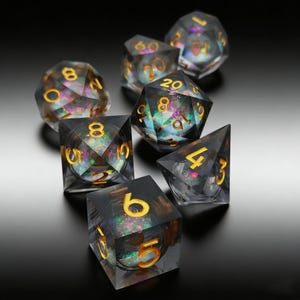 Juego de dados para juegos de rol Dungeons & Dragons Golden Starlight Shimmering Dados luminosos Quicksand Dados mágicos para juegos Dados