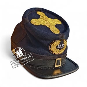 Kepi de la Unión de la Guerra Civil hecho a mano: lana azul marino con bordado a mano para regalar y exhibir