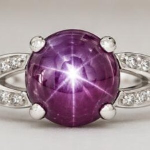Natural 6 Line Star Ruby Ring | Sterling Silver Statement Gemstone Jewelry