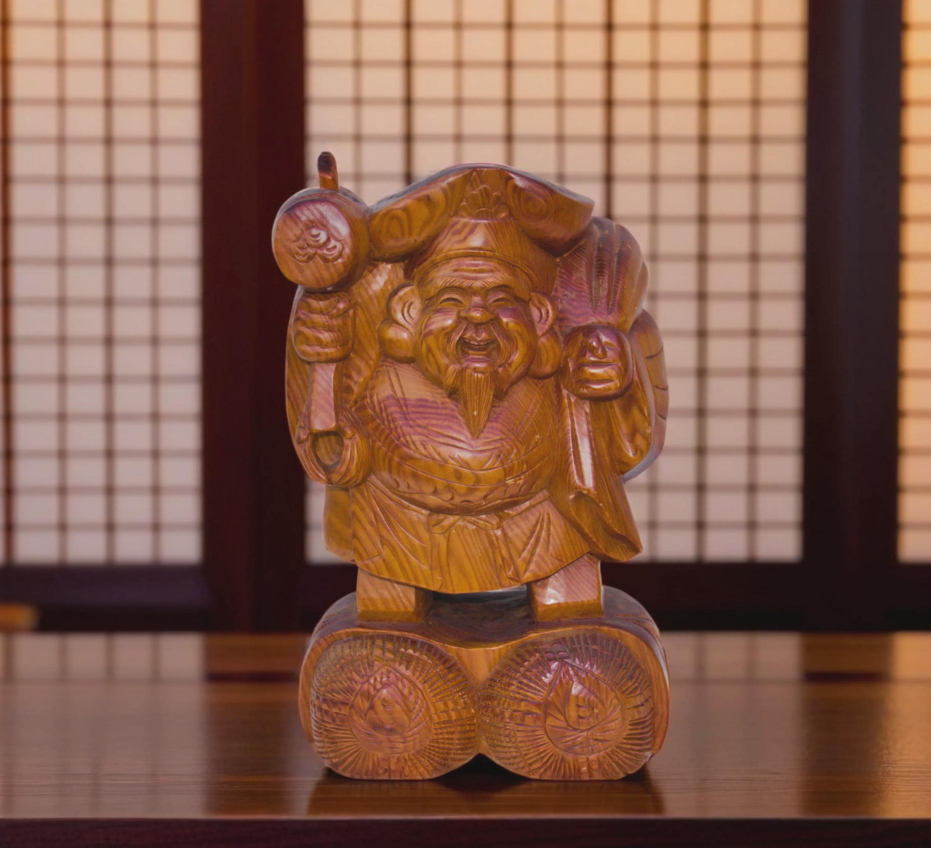 木彫り 大黒天 Statue Lucky God Vintage 彫刻 縁起物 Japanese God Statue - Etsy