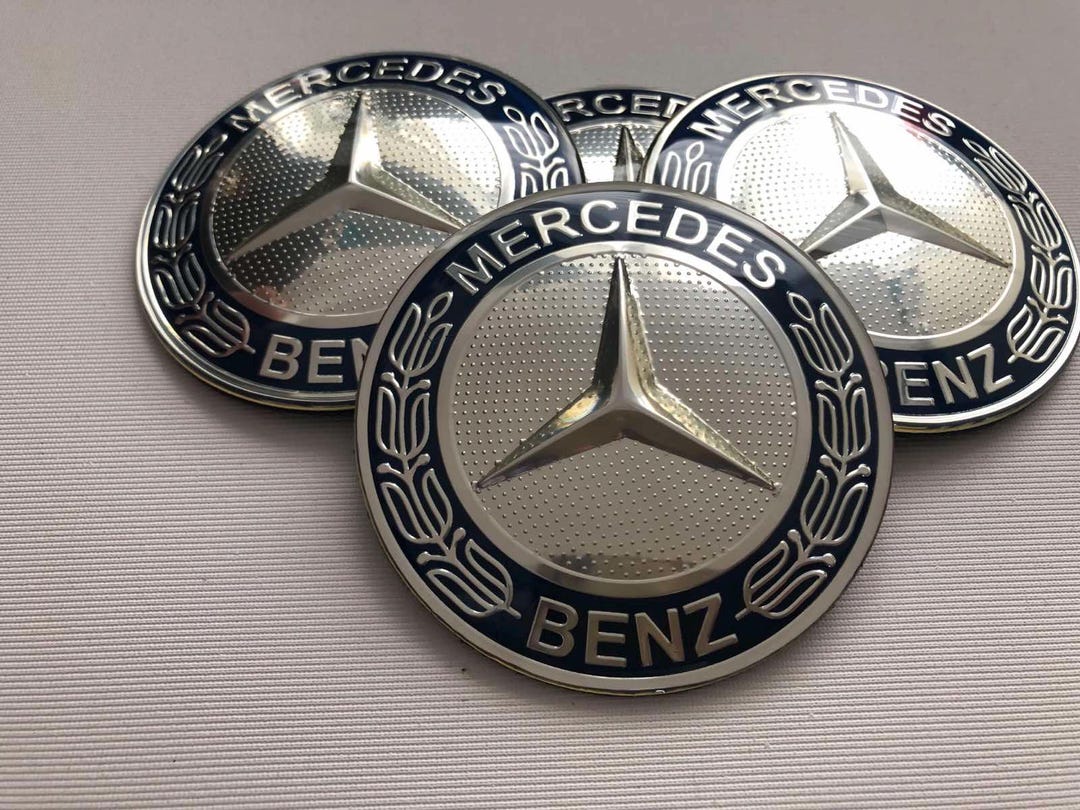 Set of 4 Pieces Wheel Center Caps Stickers Mercedes Benz 75mm- 2,95 ...