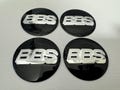 Set of 4 Pieces Wheel Center Caps Stickers BBS Multiple Sizes Black/Silver Glossy product logo