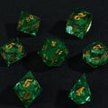 Luxury Green Resin DnD Dice, Floating Core RPG Dice Set, Sharp Edge D&D Dice product logo