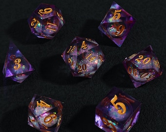 Liquid Core Dice with Sharp Edge, Resin Liquid Dice, D&D Dice Set Mystery, Dnd Player Gift
