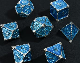 Metal DND Dice Set, Premium Metal Dungeons and Dragons Dice – Sharp Edge RPG Dice Set for Serious Gamers