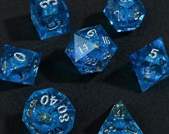Liquid Core Dice with Sharp Edge, Resin Liquid Dice, D&D Dice Set Mystery, Dnd Player Gift