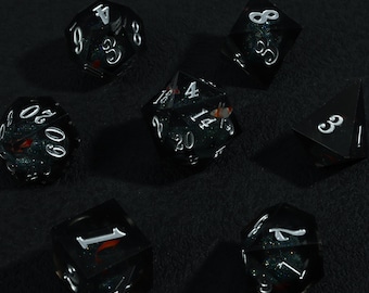 Koi Fish Dice Set, Sharp Edge Resin Liquid Core Dice Set, TTRPG DND Gift