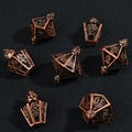 Antique Copper Steampunk RPG Dice - Hollow Metal Polyhedral Set - Gift for Dungeon Master, Pathfinder product logo