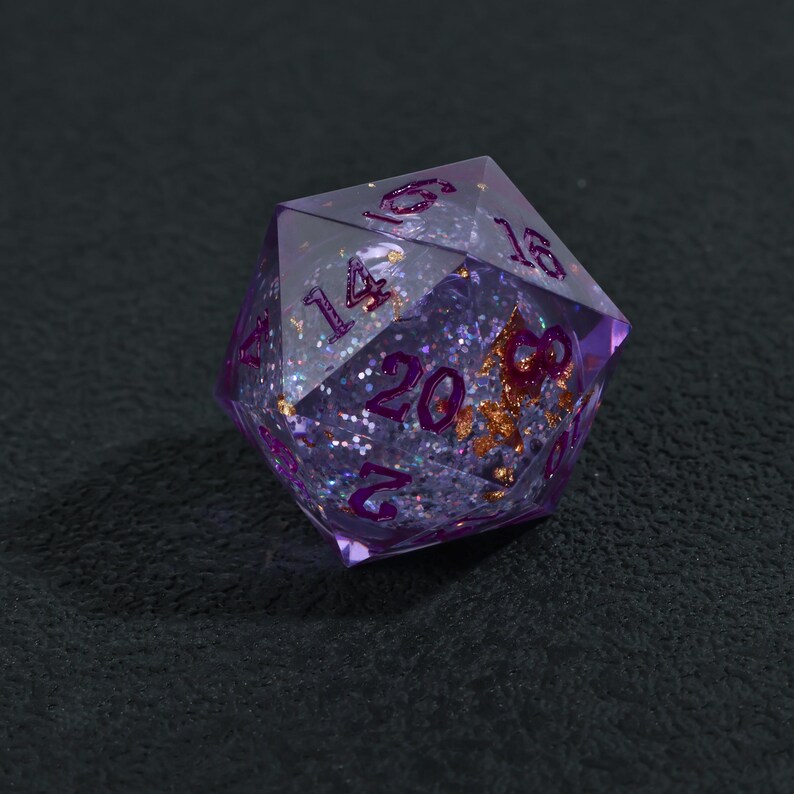 Liquid Core Galaxy Dice Set – Purple Resin DND Dice for RPG Lovers image 7