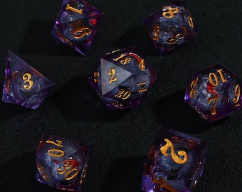 Koi Fish Dice Set, Sharp Edge Resin Liquid Core Dice Set, TTRPG DND Gift