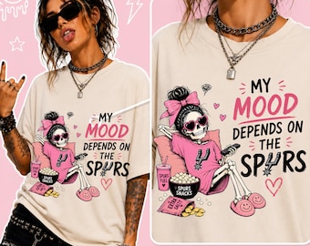 Spurs Girl PNG, Funny Skeleton Fan Design, Basketball Game Day Shirt PNG , Coquette Sports Girl, Digital Download