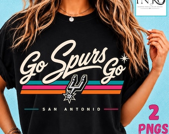 Go Spurs Go PNG, Fiesta Colors Basketball Fan Design, San Antonio Game Day Shirt PNG, Retro Sports Sublimation, Wembanyama Spurs PNG