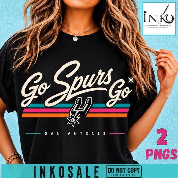 Go Spurs Go PNG, Fiesta Colors Basketball Fan Design, San Antonio Game Day Shirt PNG, Retro Sports Sublimation, Wembanyama Spurs PNG