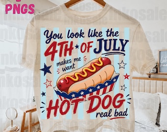4th of july Funny America Png You Look Like the 4th of July PNG, Retro Striped Patriotic Hot Dog Png, Independence Day Design