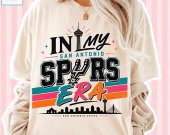 San Antonio Spurs Fan Shirt PNG In My San Antonio Spurs Era Retro Wave Logo T-Shirt, Basketball Fan Gift Graphic Tee