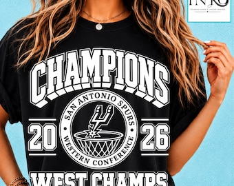 2026 Spurs West Champs PNG | Retro San Antonio Basketball Shirt Design  Lover Graphic Tee, Cute Game Day Shirt