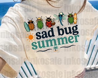 Sad Bug Summer Funny Insect Inspired Indie Aesthetic PNG, Cute Bug Lover PNG, Cottagecore Graphic Download
