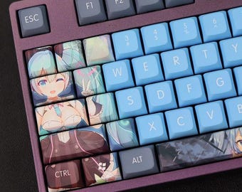 Hatsune Miku Keycap Set Japanese PBT 108 Key Cherry MX Style