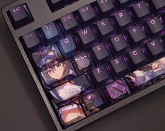 Silver Wolf Keycap Set Honkai: Star Rail Japanese PBT 108 Key Cherry MX Style