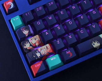 Takina and Chisato Keycap Set Lycoris Recoil Japanese PBT 108 Key Cherry MX Style