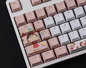 Chibi Maruko-chan Keycap Set Japanese PBT 108 Key Cherry MX Style