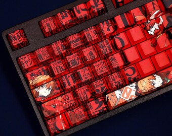 Asuka Keycap Set Neon Genesis Evangelion Japanese PBT 108 Key Cherry MX Style