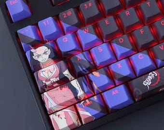 Nezuko Kamado Keycap Set Demon Slayer Japanese PBT 108 Key Cherry MX Style